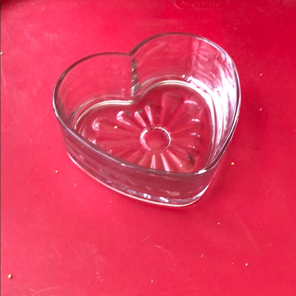 Glass heart shaped decor